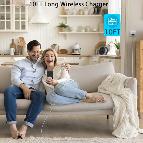Image of Magnetic iPhone Wireless Charger,10FT Fast Charging Apple Mag Safe Charger Wireless Charging Pad for iPhone Air /17 Pro Max /16 Pro /16 Plus /15 Pro /14 /13 /12 /11 /AirPods 3 /Pro 3 /2 Phone Mag safe Charge Pad