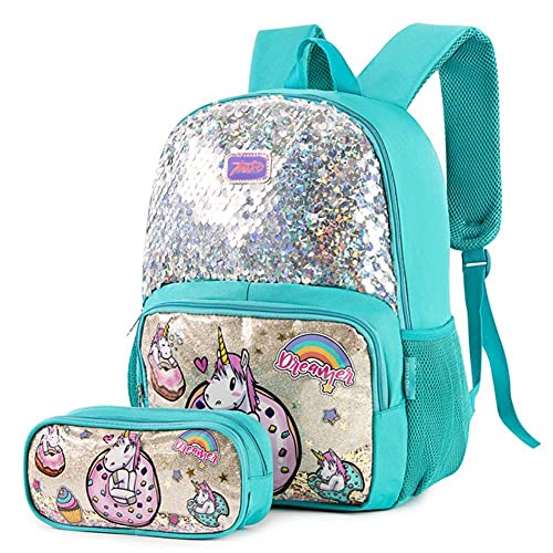 Sac à dos licorne sequins pour la rentrée scolaire des filles en primaire