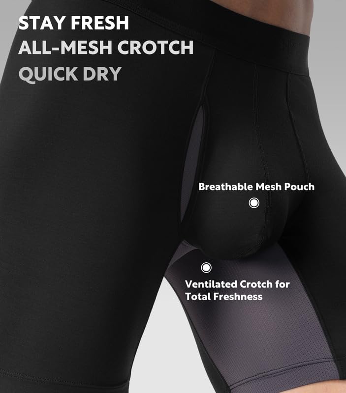 DAVID ARCHY Men's Underwear Boxer Briefs, Ultra Soft Modal Breathable Mesh Pouch Moisture-Wicking Underwear for Men 4 Pack2