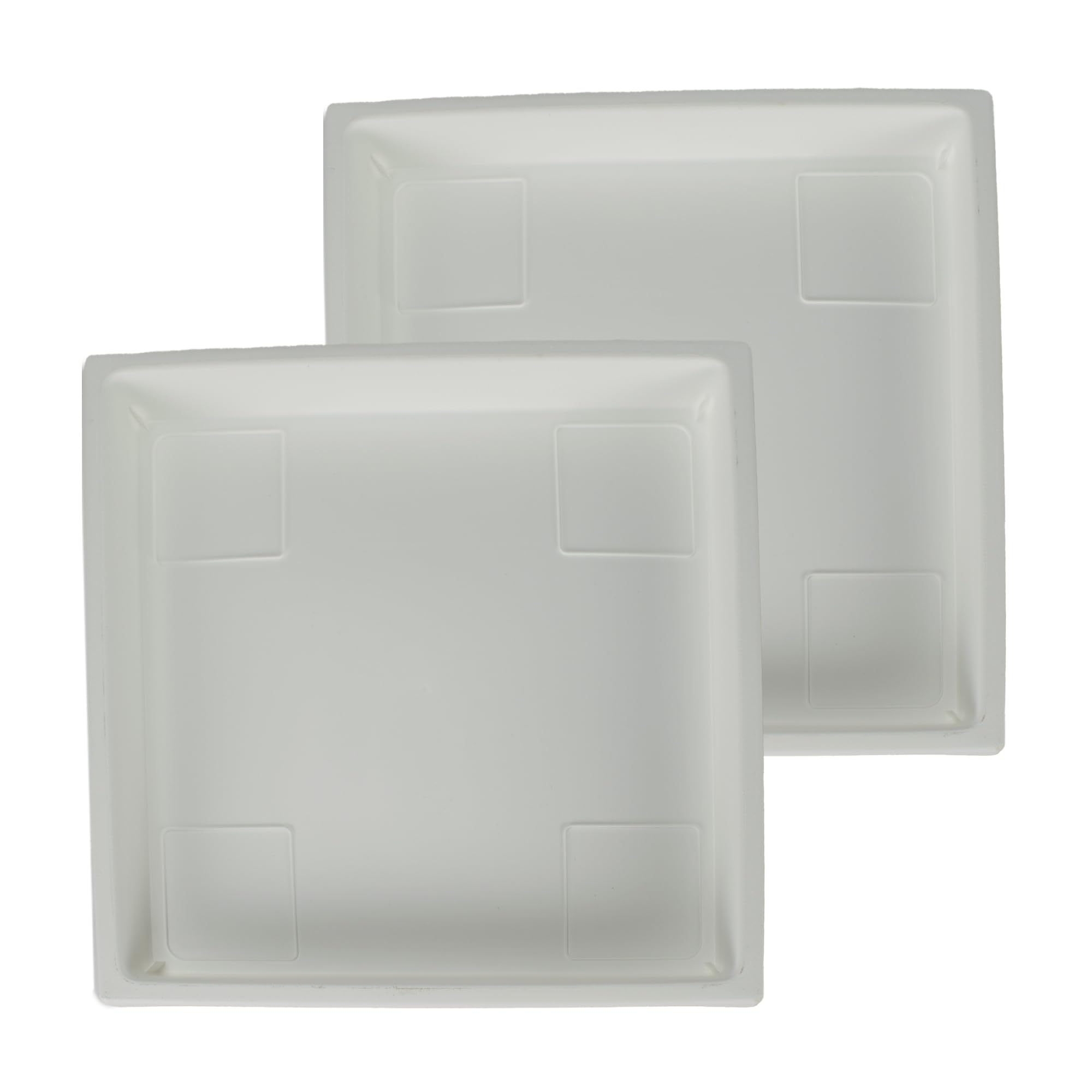 The HC Companies 14 Inch Accent Square Plant Saucer, Lightweight UV-Resistant Plastic Outdoor & Indoor Flower Pot Tray, 2-Pack Plant Pot Trays for