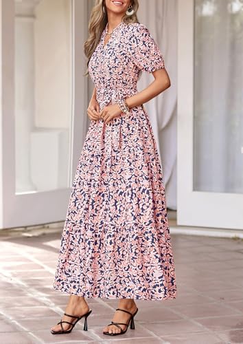 Image of PRETTYGARDEN Women's Summer Boho Floral Maxi Dresses