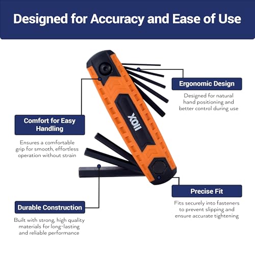 Image of 17PCS Folding allen wrench sets, Pack of 2 | Metric & SAE Hex Set - Durable & Portable allen key set & allen wrenches set for Home, Bike, Automotive, and DIY Repairs