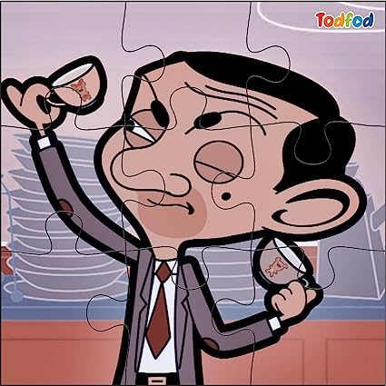 TodFod Wooden Jigsaw Puzzle for Kids 3-8 Years 6-in-1 | 54 Piece Mr Bean Cartoon Puzzle Set | Educational Learning Toy, Brain Booster Activity Game for Toddlers Boys Girls 1