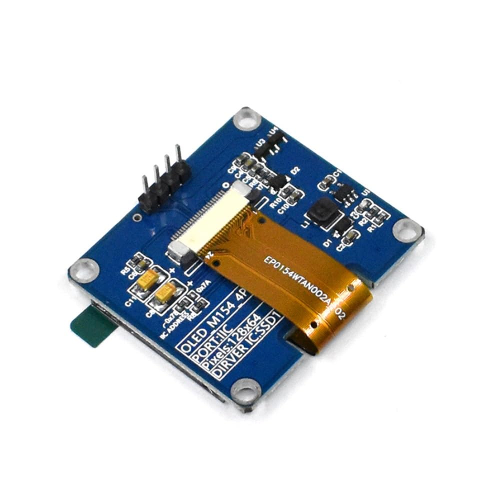 Module Écran OLED Blanc 1.54 Pouces 128x64 – Driver SSD1309, Interface I2C 4 Broches – Pour Arduino, DIY Électronique