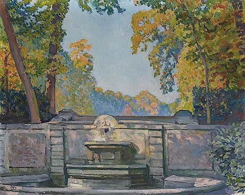 Toile murale abstraite Fontaine de Théo Van Rysselberghe pour décoration de salon chic