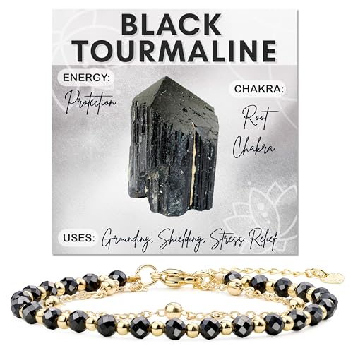 Farfume Turmalina Negra pulseras de piedras naturales para Mujer Cuentas de Perla Natural de 4mm Piedras Pulidas a Mano Joyería Regalo Ideal
