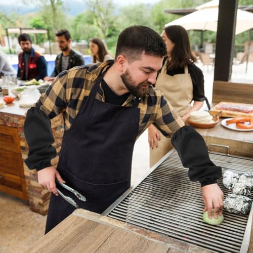Manguitos impermeables de cocina Uonlytech de manga larga para limpieza, 3 pares 6