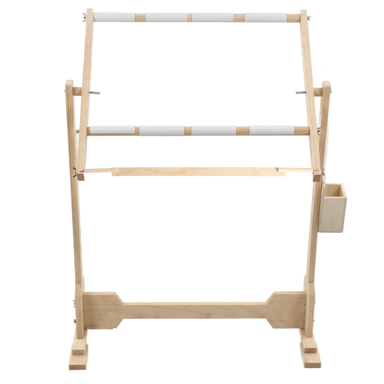 Cadre de Broderie sur Pied 100cm Réglable en Hauteur, Support de Sol pour Tapisserie et Point de Croix en Bois avec Rotation à 360°