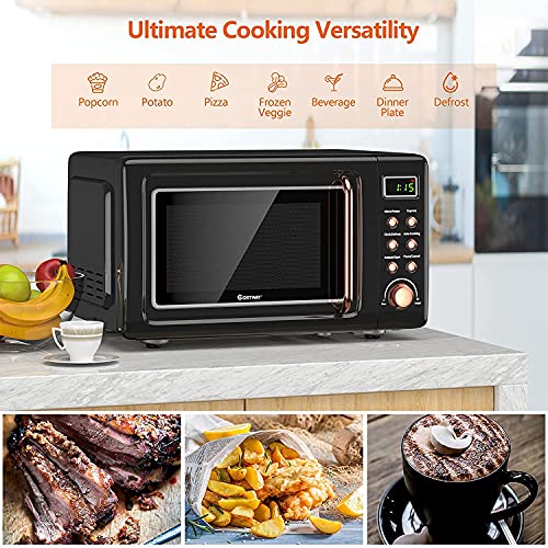 Moccha-Compact-Retro-Microwave-Oven-07Cuft-700-Watt-Countertop-Microwave-Ovens-w5-Micro-Power-Delayed-Start-Function-LED-Display-Child-Lock-Black
