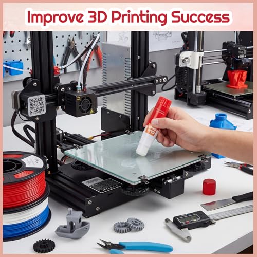 Image of Outus 6 3D Printer Glue Sticks for Hot Bed PVP 3D Printer Adhesive Solid Glue Sticks for PLA /ABS /PETG /PC /TPU Hot Bed Removing Printing Models (Red,Bright)