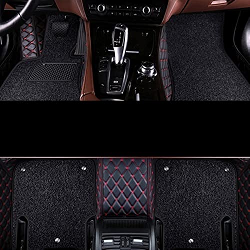 Tapis de sol Touran 2006-2015 tapis intérieur voiture antidérapant noir surpiqûre rouge