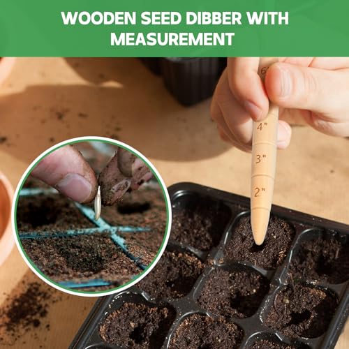 Herramienta de jardinería Wooden Seed Dibber 20 cm miniatura 5