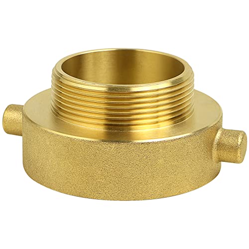 NOVINO Fire Hydrant Hose Adapter 2-1/2 NST/NH Female x 2 NPT Male Brass Fire Hydrant Adapter to Garden Hose