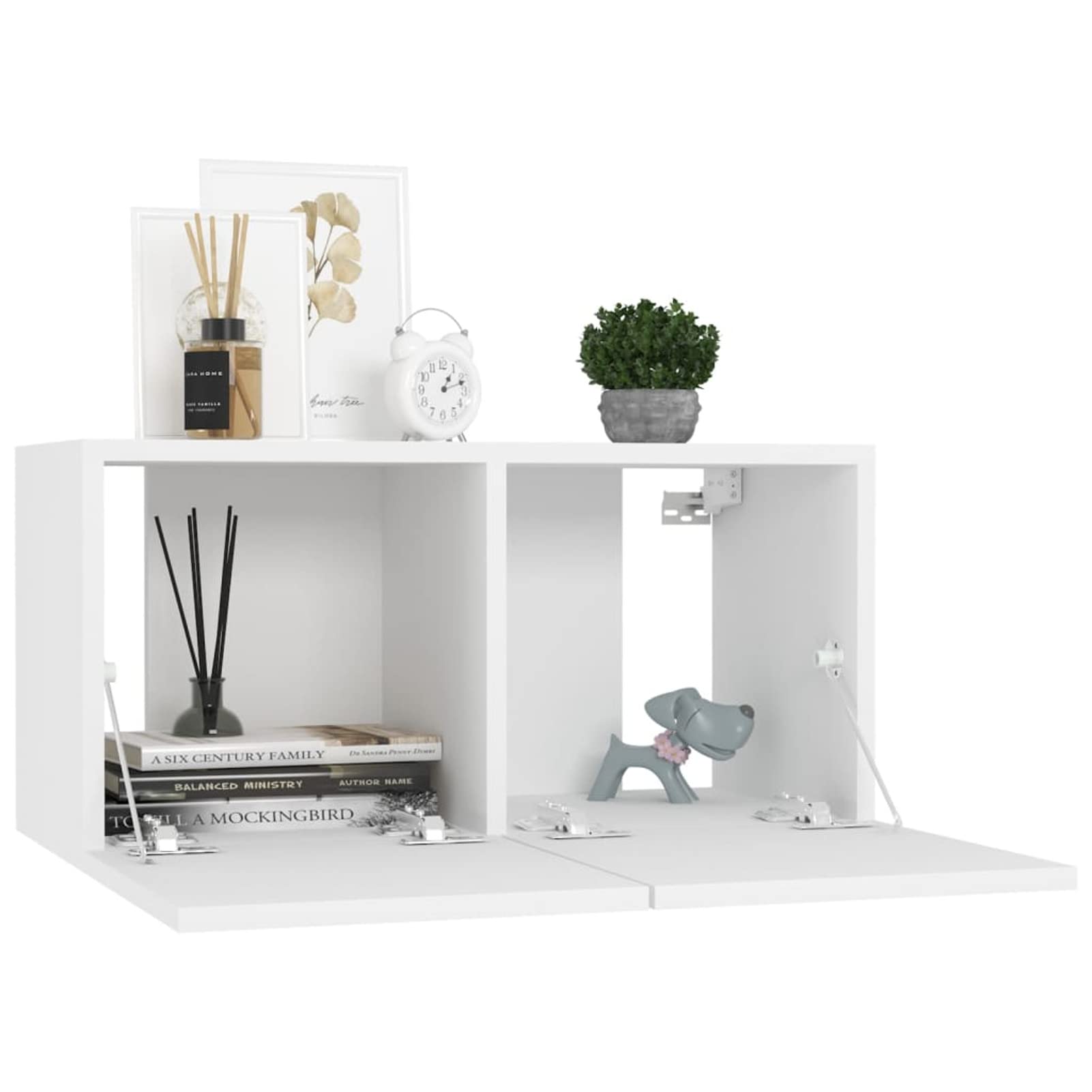 GuyAna Juego de Mueble para TV de 5 Piezas Juegos de Muebles Muebles de Salon TV Muebles de Salon Mueble TV Cuarto Madera contrachapada Blanco