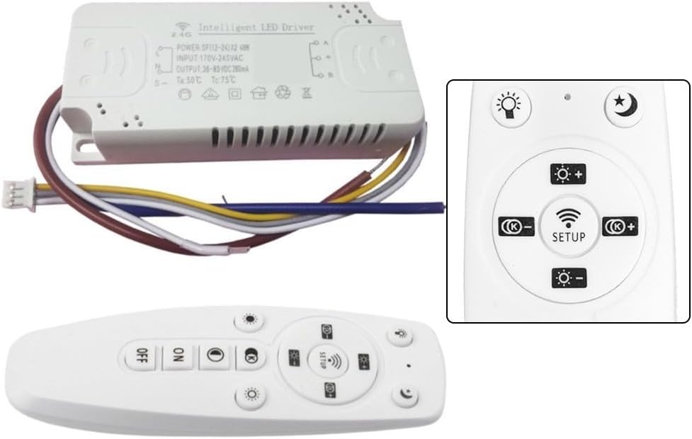 2.4G Smart LED Driver With Remote Control For Dimmable Power Supply Transformer 24-80W Support Multiple LED Tapes Connection((40-60) X2 120W)