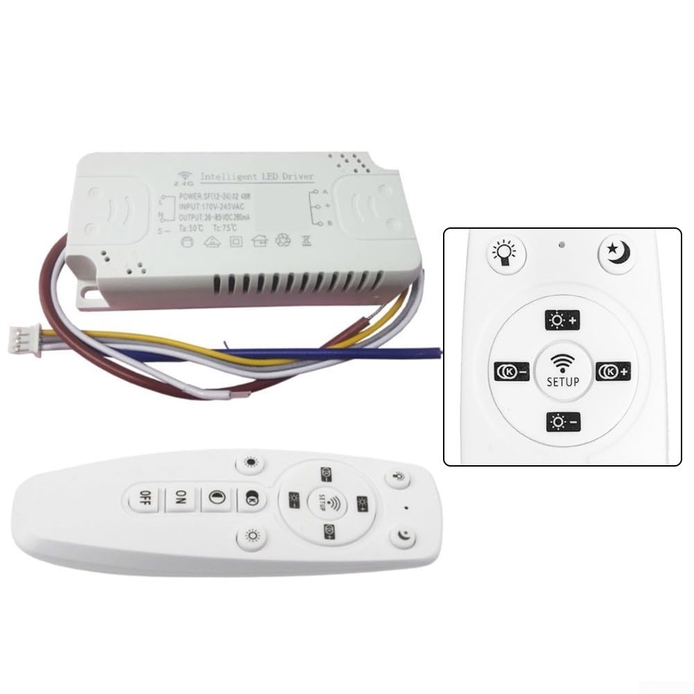2.4G Smart LED Driver With Remote Control For Dimmable Power Supply Transformer 24-80W Support Multiple LED Tapes Connection((40-60) X2 120W)