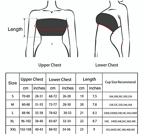 Fulier Women's Bandeau Bra Padded Strapless Bralette Bra Seamless Bandeau Tube Top Bras 3Pcs Black, White, Grey #TOP4