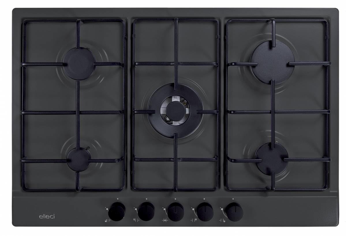 Elleci Piano Cottura Style 75 5 fuochi Granitek 59 Antracite PGSS75259CB