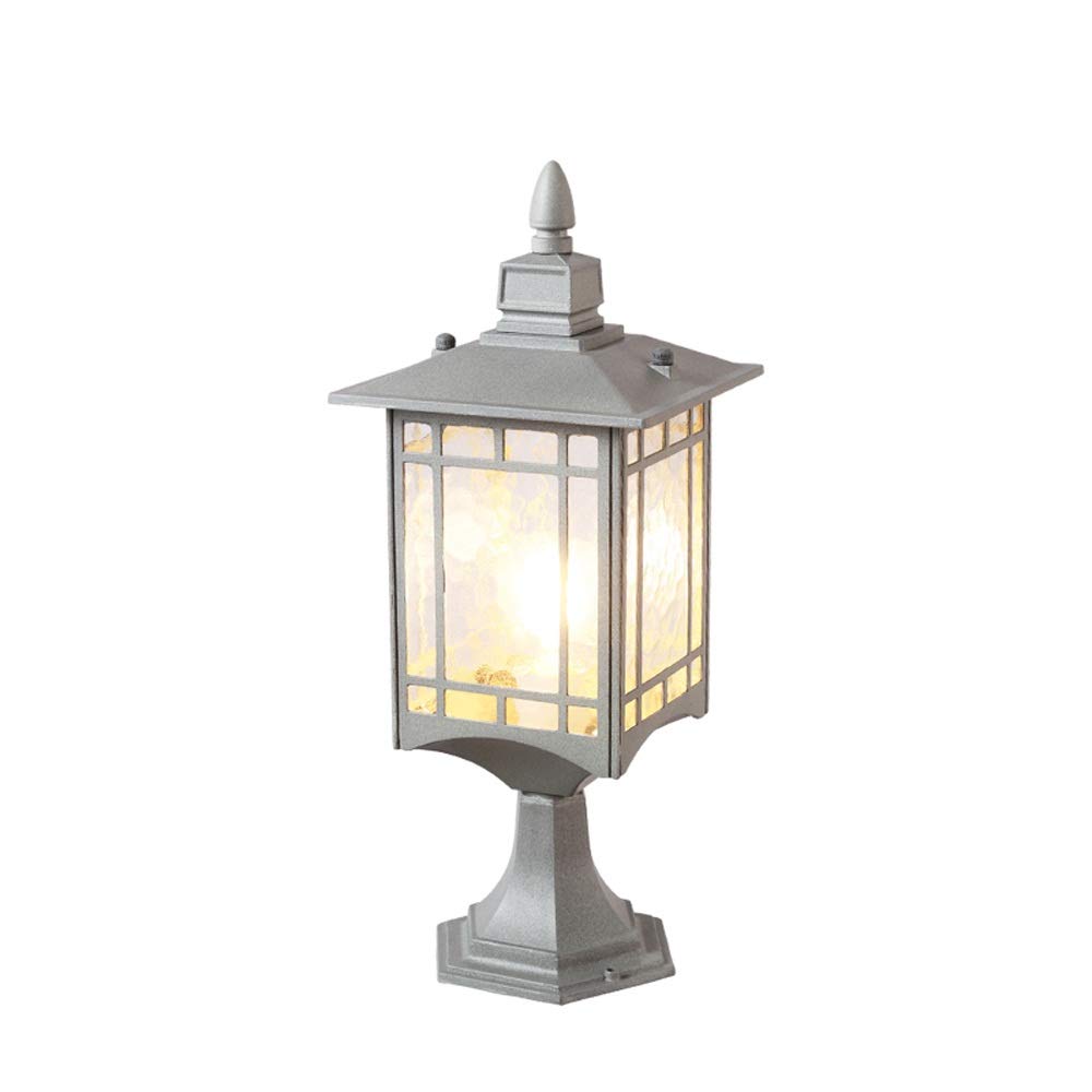 Lampe d'extérieur, Lampe de Pilier carrée Simplicité européenne Lampe de Colonne en Aluminium antirouille étanche extérieure E27 Post Light Garage Pav
