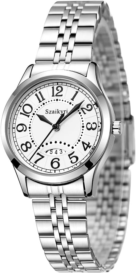 Classic Watch for Women with Easy Read Time Arabic Numerals Ladies Watch with Calendar Water Resistant - Image 9
