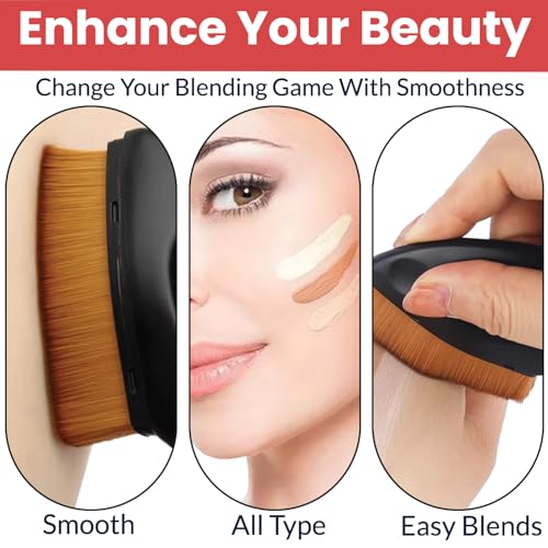 Image of TEMPERIA (1 pcs) Foundation Brush for Face Makeup for Women - Foundation Blending Kabuki Brush with Protective Case - Compact Travel Friendly, Ergonomic Design (MN01)