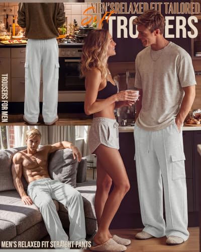 Image of Neer Men's Big and Tall Cargo Sweatpants Baggy Pants