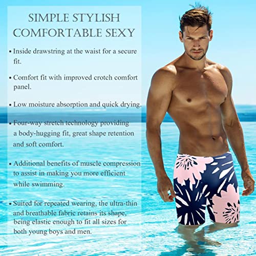 Bañador de pierna cuadrada para hombre traje de baño floral multicolor S 3