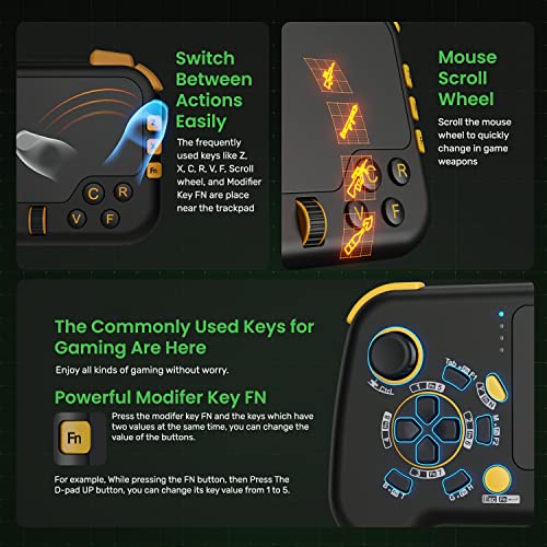 Ifyoo Gtp01 Wired Usb Gaming Touchpad With Keyboard And Mouse Funcitons, Trackpad Game Controller Compatible With Xbox Series X|S, Xbox One, Ps5, Ps4, Pc Steam Windows 11 10, Mac Os - Black&Yellow #TOP4