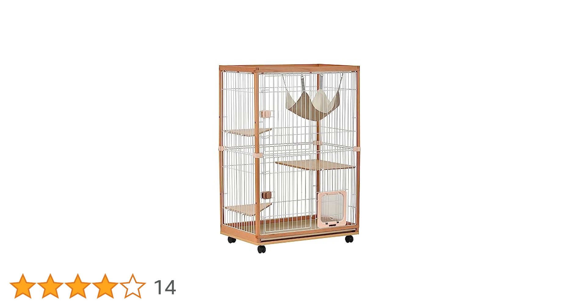 Amazon.co.jp: キャットケージ 猫 ケージ 2段 木製フレーム 猫