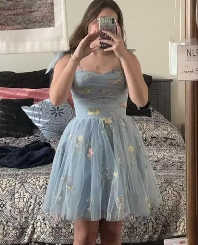 Maxianever Tulle Homecoming Dresses Flower Embroidery Short Formal Evening Party Gowns Teens 20242