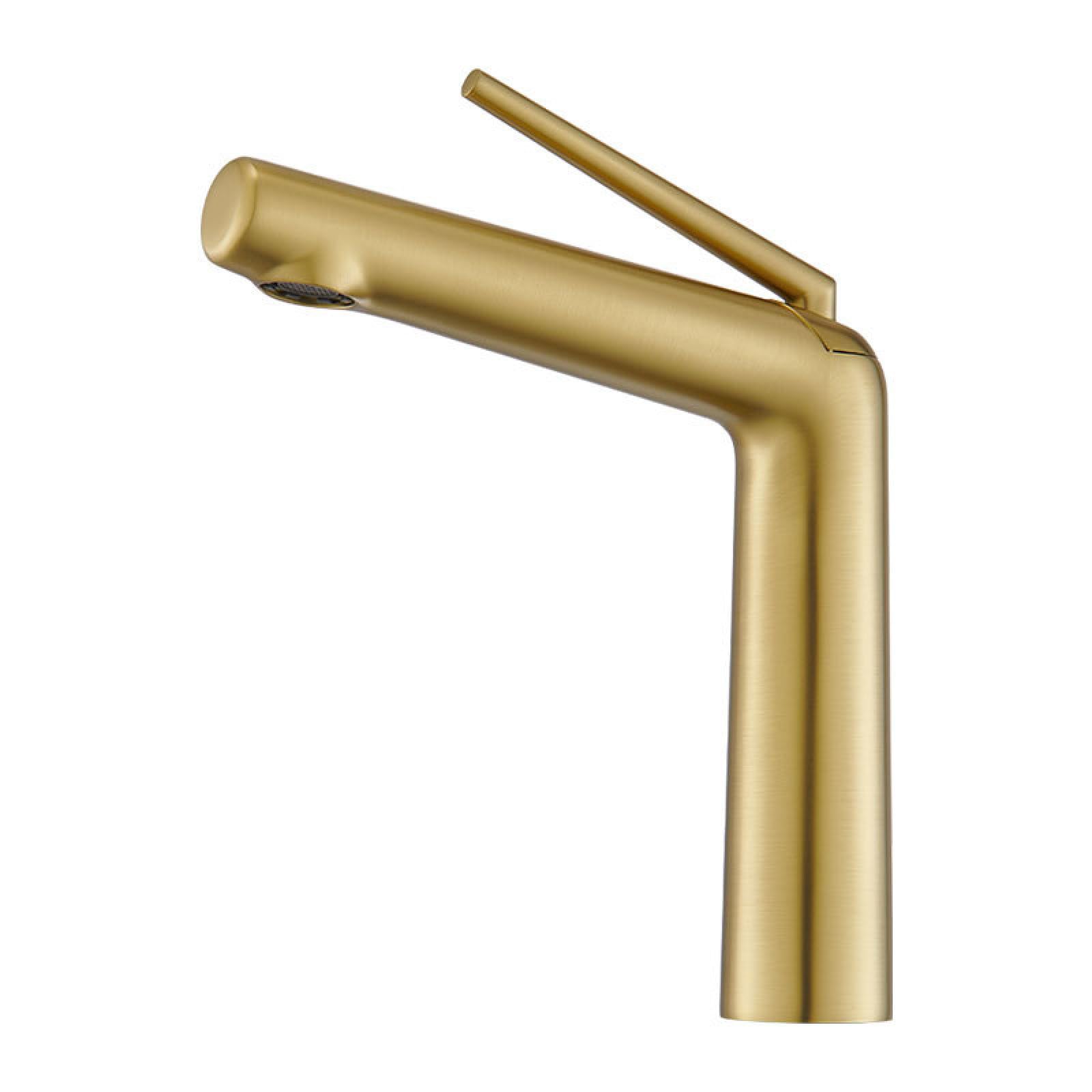 Fanjubei String Gold Bathroom Copper Hot And Cold Sink Faucet, Brushed Gold