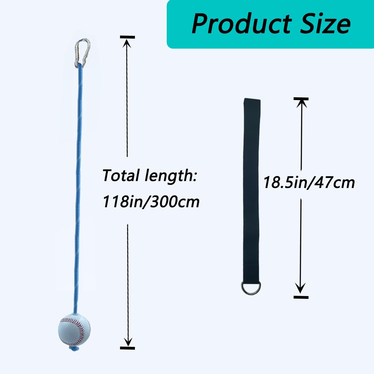 LOOEEL Baseball and Softball Batting Training Rope,Baseball Softball Hitting Trainer,Batting Swing Trainer for Baseball & Softball.Practice Baseball Swing Skills,and Hitting Performance.-Blue