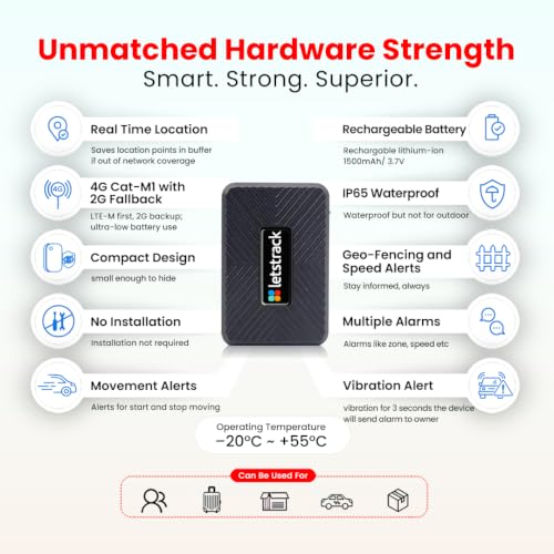 Image of Portable Wireless Mini GPS Tracker Fit Any Vehicles Car Bike No Wiring, 25Days Standby, Magnetic Hidden Anti-Theft Tracker w /GeoFence Real-time Instant 10+ Alerts, 7Day Free Trial, 4G SIM