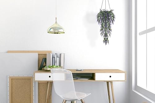 Miniatura 6 de RECUTMS Flores artificiales para exteriores, plantas colgantes resistentes a los rayos UV, plantas falsas, enredaderas verdes, flores para interior,