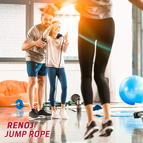 Renoj Jump Rope, Jump Ropes for Fitness, Jump Rope Workout for Exercise (Red) - Thumbnail 4
