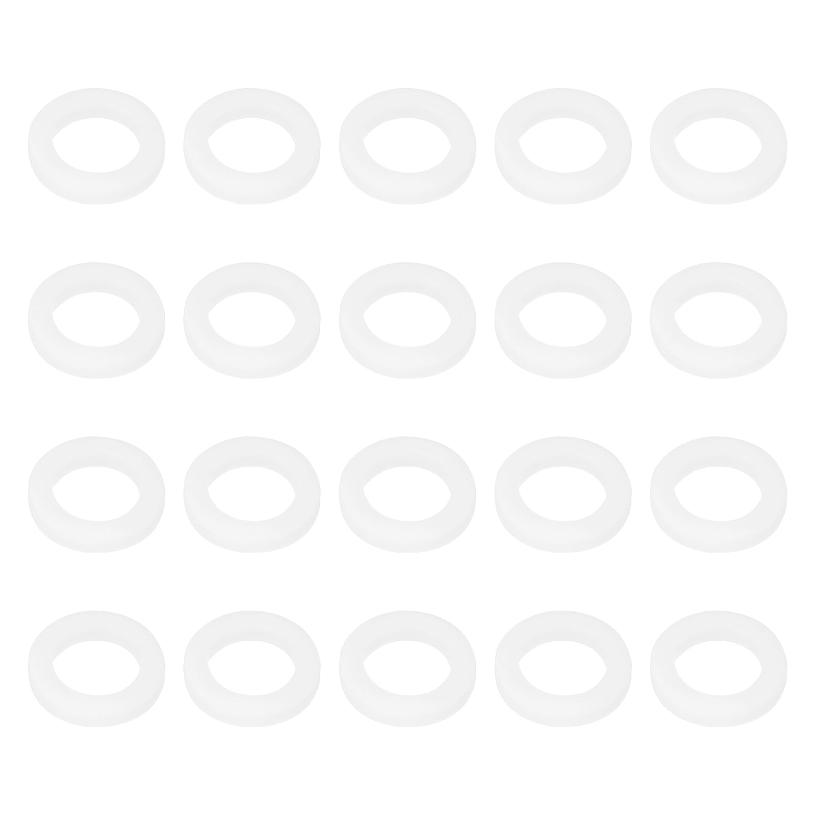 PATIKIL M5 PTFE Flat Washer, 60 Pcs 5mm ID 8mm OD 1.25mm Thick O-Ring Sealing Gasket Spacer for Fasten Screws Flanges Faucet Pipe Valves, White