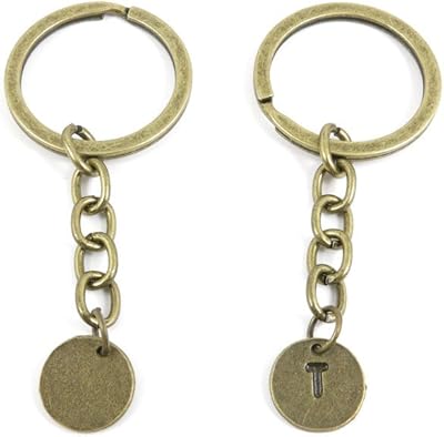 1 Pieces Antique Bronze Keychain Key Chain Tags Keyring Ring Jewelry Making Charms Supplies KC0606 T Alphabet Sign