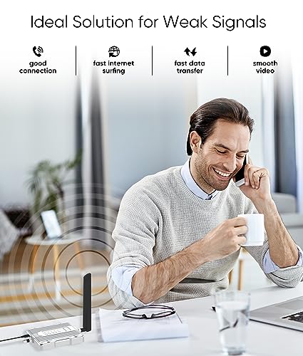 Image of Cell Phone Booster for Home Up to 3,000 sq ft, Cell Booster Data for Band 4 /12 /17 /13 /5 /25 /2, Cell Signal Booster for All U.S. Carriers Verizon, AT&T, T-Mobile-5G 4G LTE 3G FCC Approved