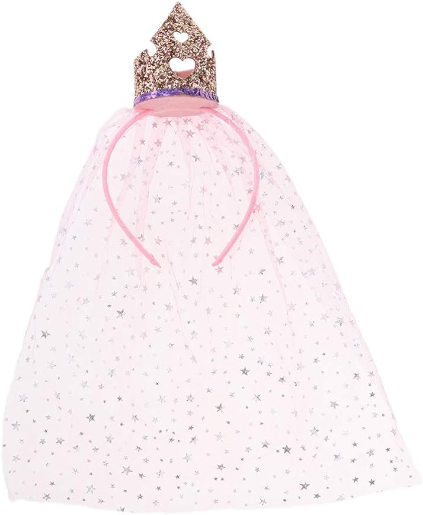 N A 女性ファッションヘッドピースベールスパークルクラウンハットヘアバンドにこのガールズキッド