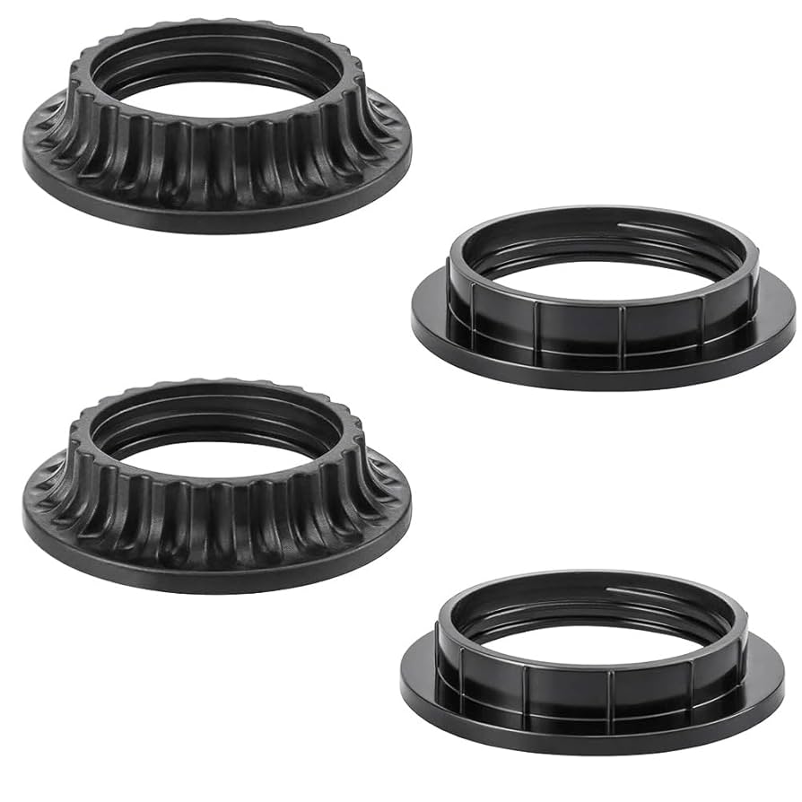 4PCS E26 Light Socket Shade Rings Collar Rings, 2 Assorted