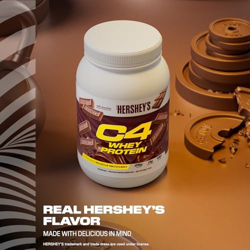 Image of C4 Whey Protein Powder, Hershey's Chocolate - 25g Protein, 0g Added Sugar, 130 Calories Per Serving, Supports Muscle Recovery, 66 Servings, Premium Whey for Post-Workout