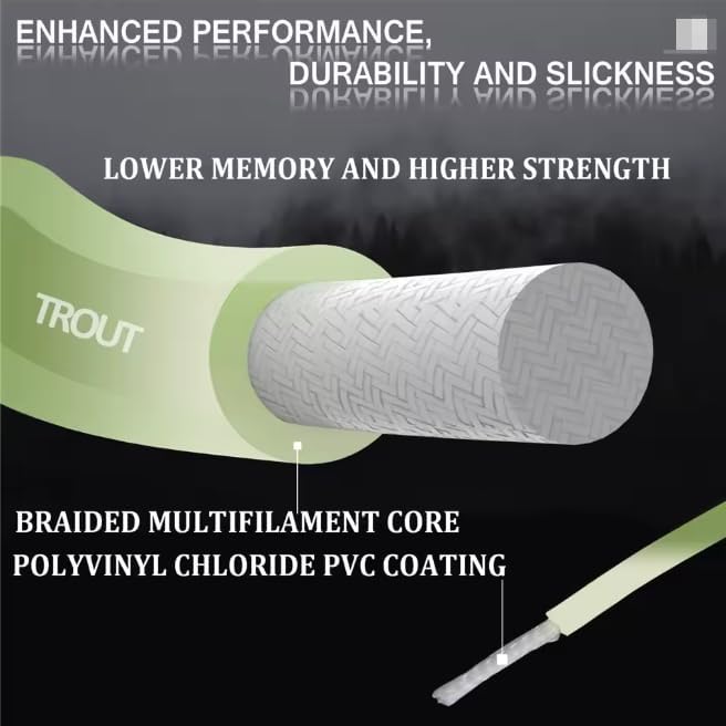 Weight Forward Floating Fly Fishing Line, 4.0WT Braided Multifilament Core PVC Coated Fly Line, Durable Smooth Cast Trout Angling Fishing Line - Line Only