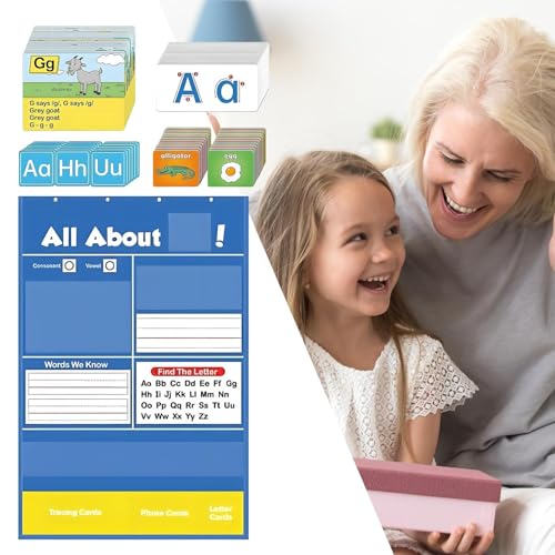 Alphabet learning pocket chart mural avec outil de traçage interactif