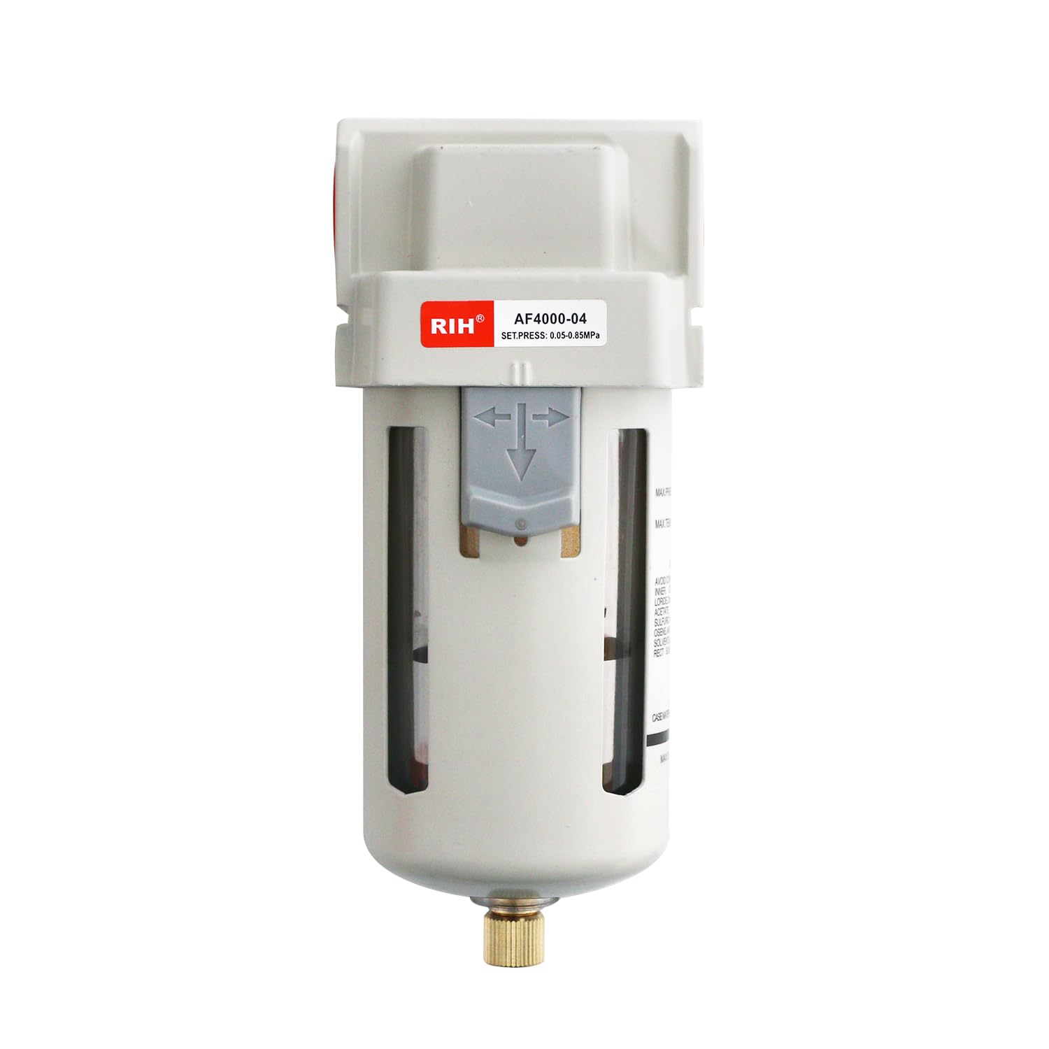 RIH 1/2" NPT Air Dryer for Compressor, Air compressor water separator,air compressor filter,AF4000-04 Manual Drain,5 Micron Brass Element, Poly Bowl 0