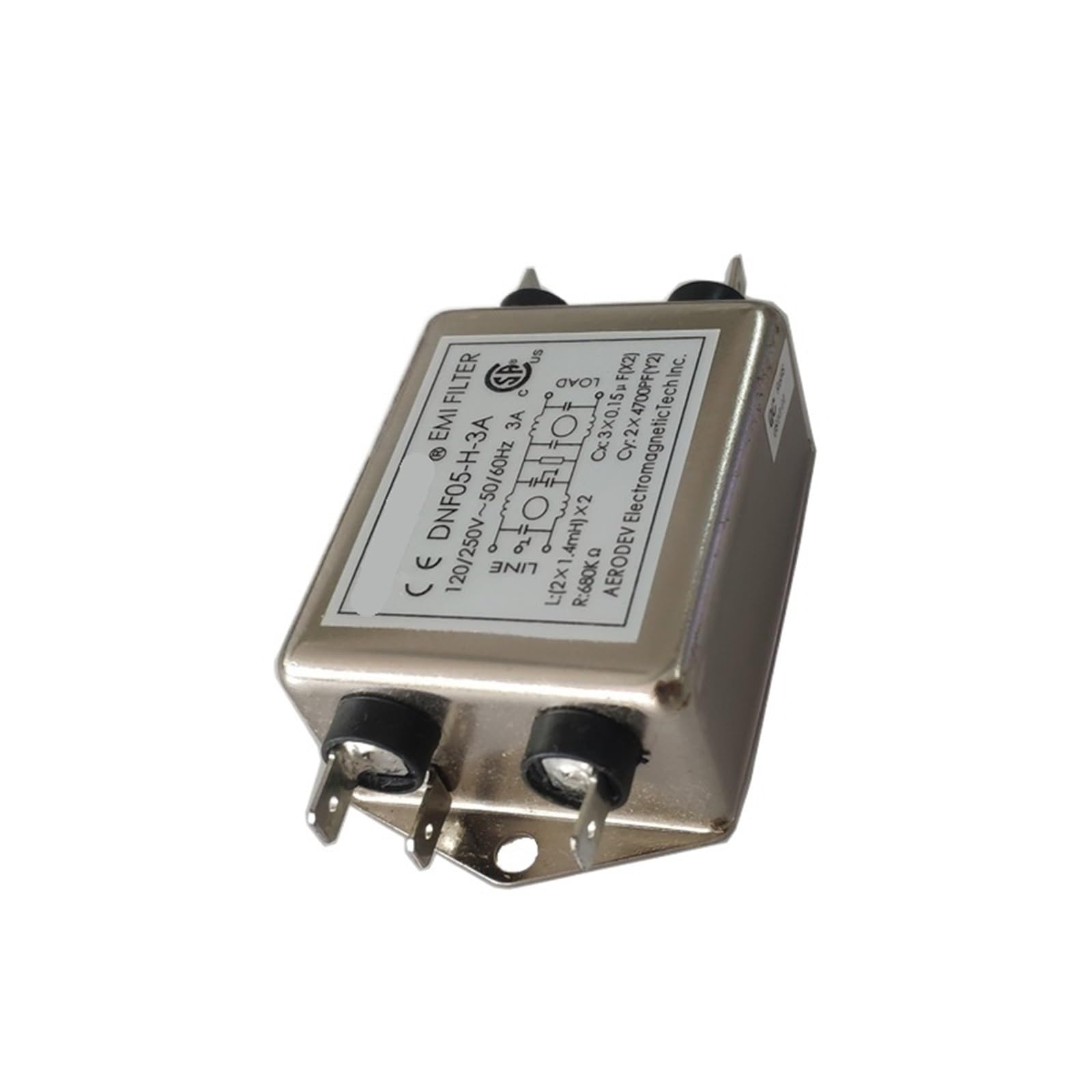 1 szt. zasilacz sieciowy filtr DNF05-H-3A jednofazowy filtr prądu znamionowego 3 A napięcie 250 V 50-60 Hz