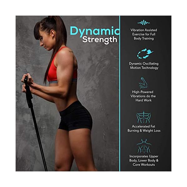 Hurtle Fitness Vibration Platform Machine - Home Gym Whole Body Shaker Exercise Machine Workout Trainer Fast Weight Loss w/Resistance Bands Easy Carry Wheel Remote Adjustable Speed - HURVBTR36RD, red