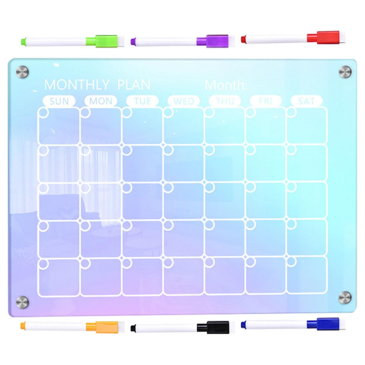 Tableau Mémo Effaçable à Sec Planificateur Magnétique Quotidien en Acrylique Stylo, Lisse Résistante Ensemble 1 Set pour Bureau ou Maison