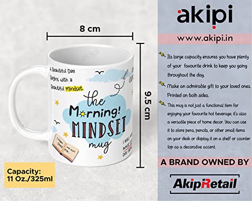 Image of The Morning Mindset Mug - Inspirational And Motivational Ceramic Mug 11Oz Designer Coffee /Tea Cup Arm573, 325 ML