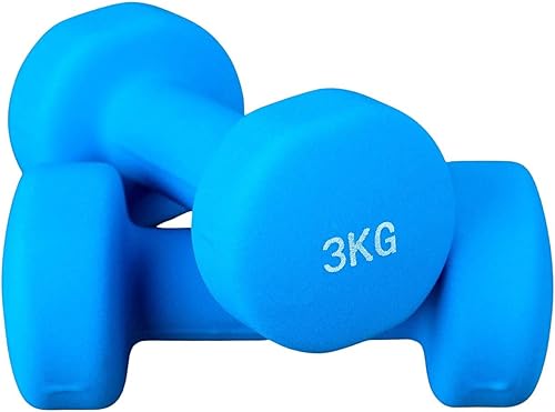 Miniatura 3 de Fuxion Mancuernas de 6 mancuernas de 3 pesos diferentes con 6 unidades portátiles de neopreno, paquete de múltiples tamaños, juego de 6 unidades.