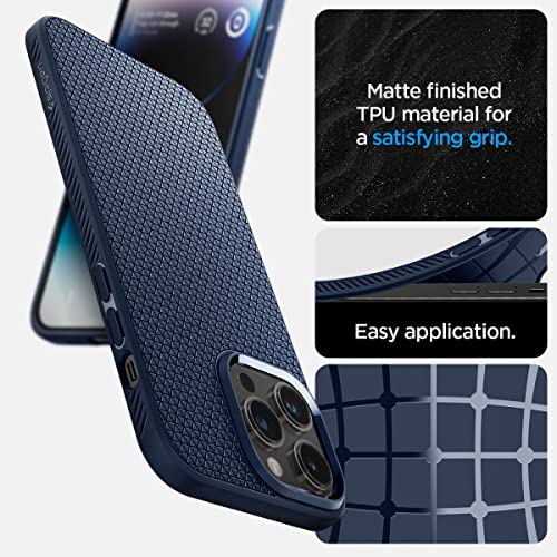 Image of Spigen Liquid Air Designed for iPhone 14 Pro Case (2022) [Military-Grade Protection] - Navy Blue